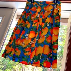 Banned Apparel Orange Print Skirt. Retro pinup.